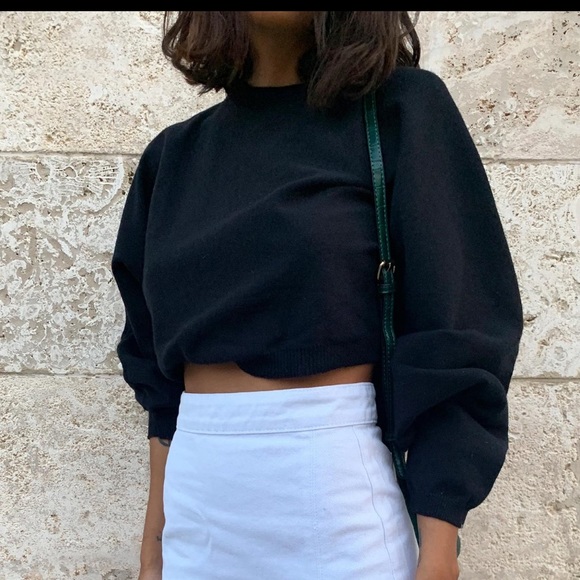 Princess Polly Thorpe Cropped Black Sweatshirt - Picture 7 of 7
